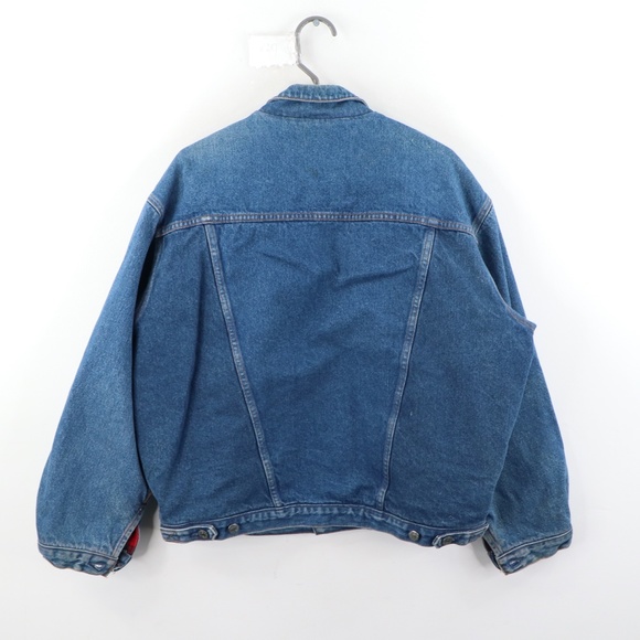 Vintage 90s GAP Flannel Lined Denim Jacket USA - Picture 5 of 7